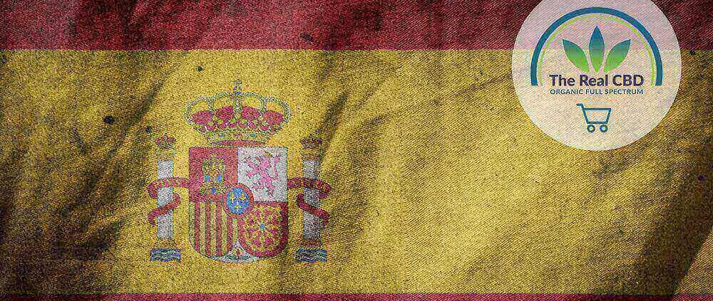 Drapeau espagnol avec le logo The Real CBD