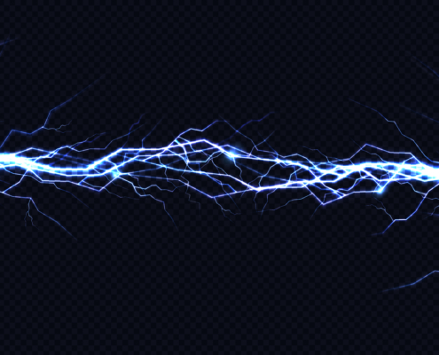 Electricity on a black background
