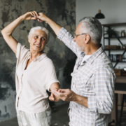 Dementia couple dancing