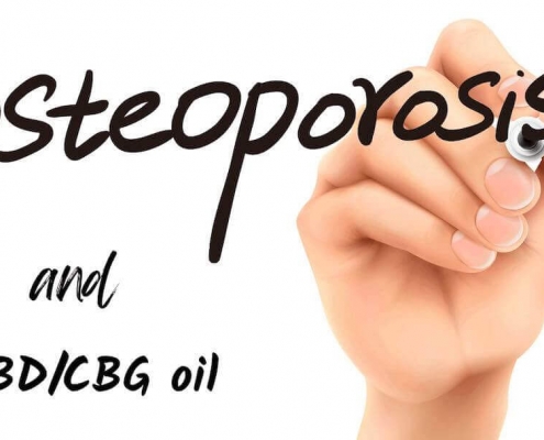 Hand writing "CBD/CBG for Osteoporosis"