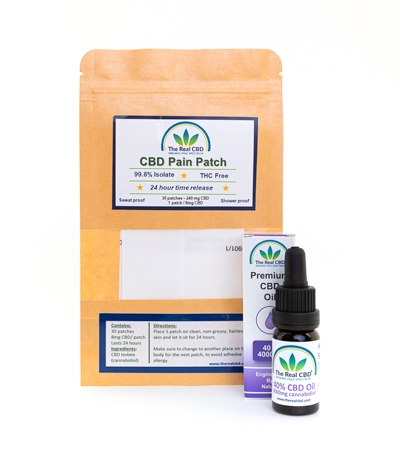 Patchs anti-douleur CBD et huile de CBD 40% - La vraie marque CBD