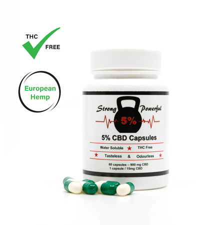 5% CBD capsules for Athletes in a jar - The Real CBD Brand