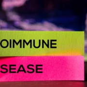 Neon paper with AUTOIMMUNE DISEASE words on