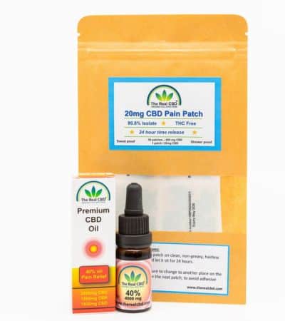 20mg CBD pain patches et 40% Pain Relief oil - The Real CBD Brand