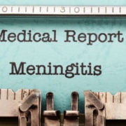 Medical report of Meningitis in old typewriter