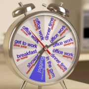 Alarm clock showing daily chores