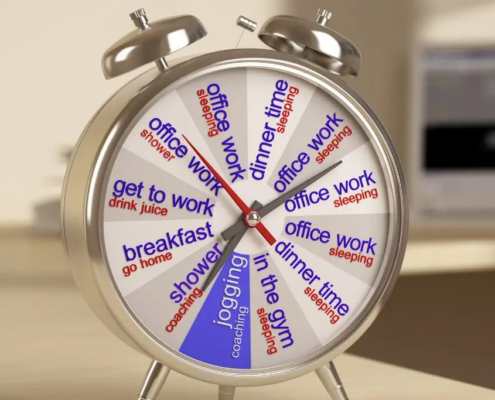 Alarm clock showing daily chores