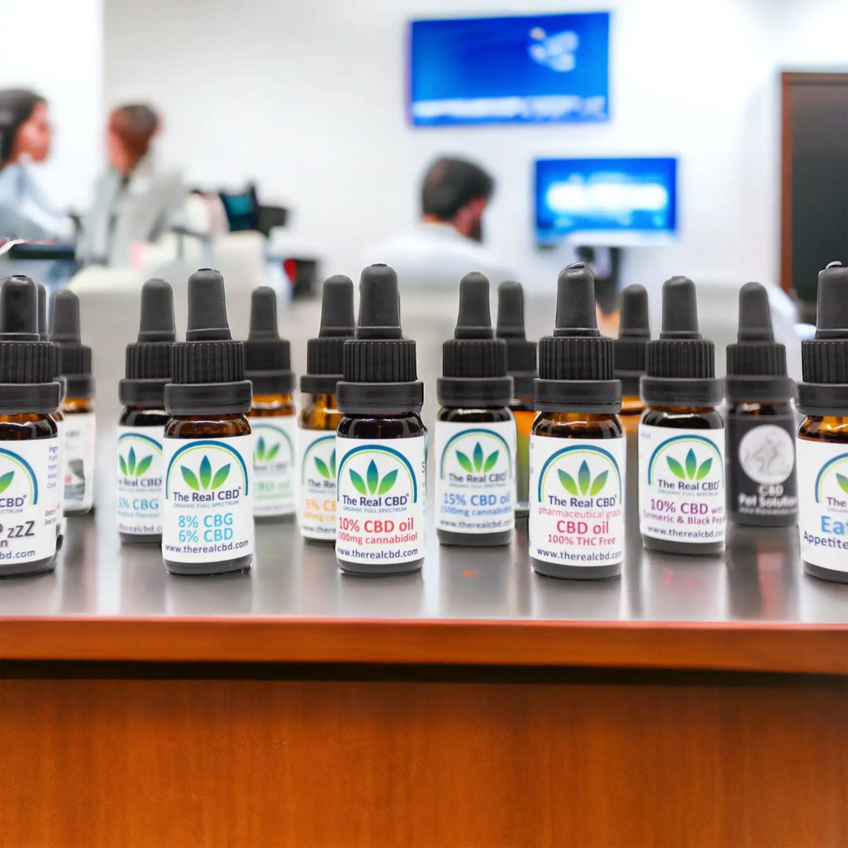 Los verdaderos frascos de CBD en la consulta del médico - The Real CBD Marca