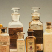 Antique cannabis medicinal bottles