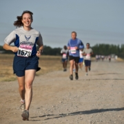 Runner arthlete on dirt track