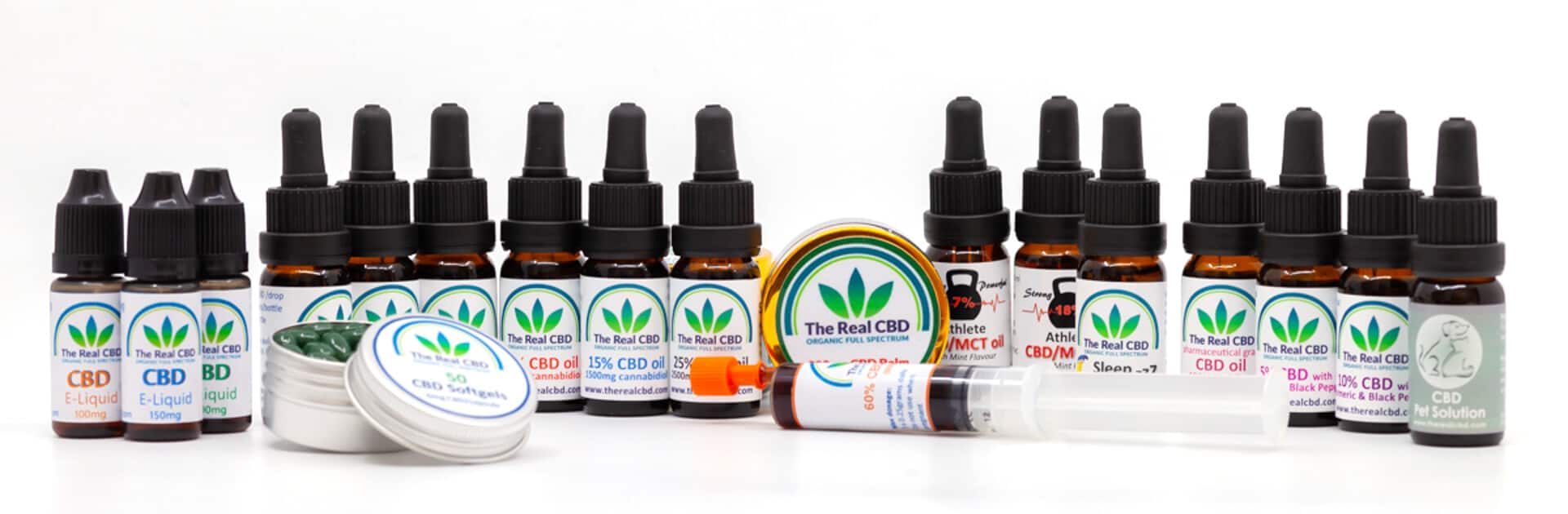 CBD product line-up The Real CBD Brand