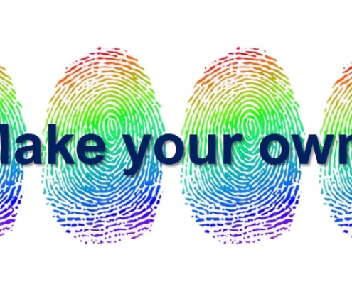 Rainbow coloured fingerprints