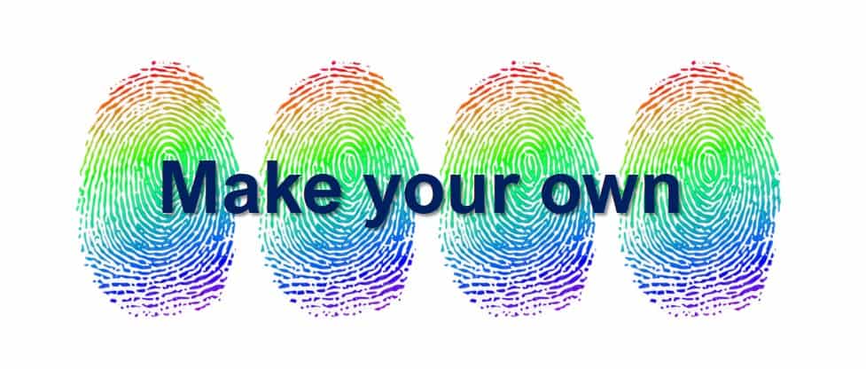 Rainbow coloured fingerprints