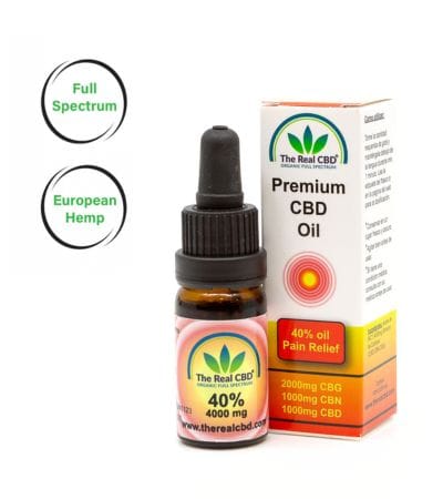 40% CBD Schmerzlinderungsöl mit Box - The Real CBD Brand