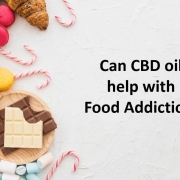 Can CBD Help with Food Addiction text on a sweet line-up