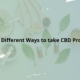 6 Different Ways to take CBD Products