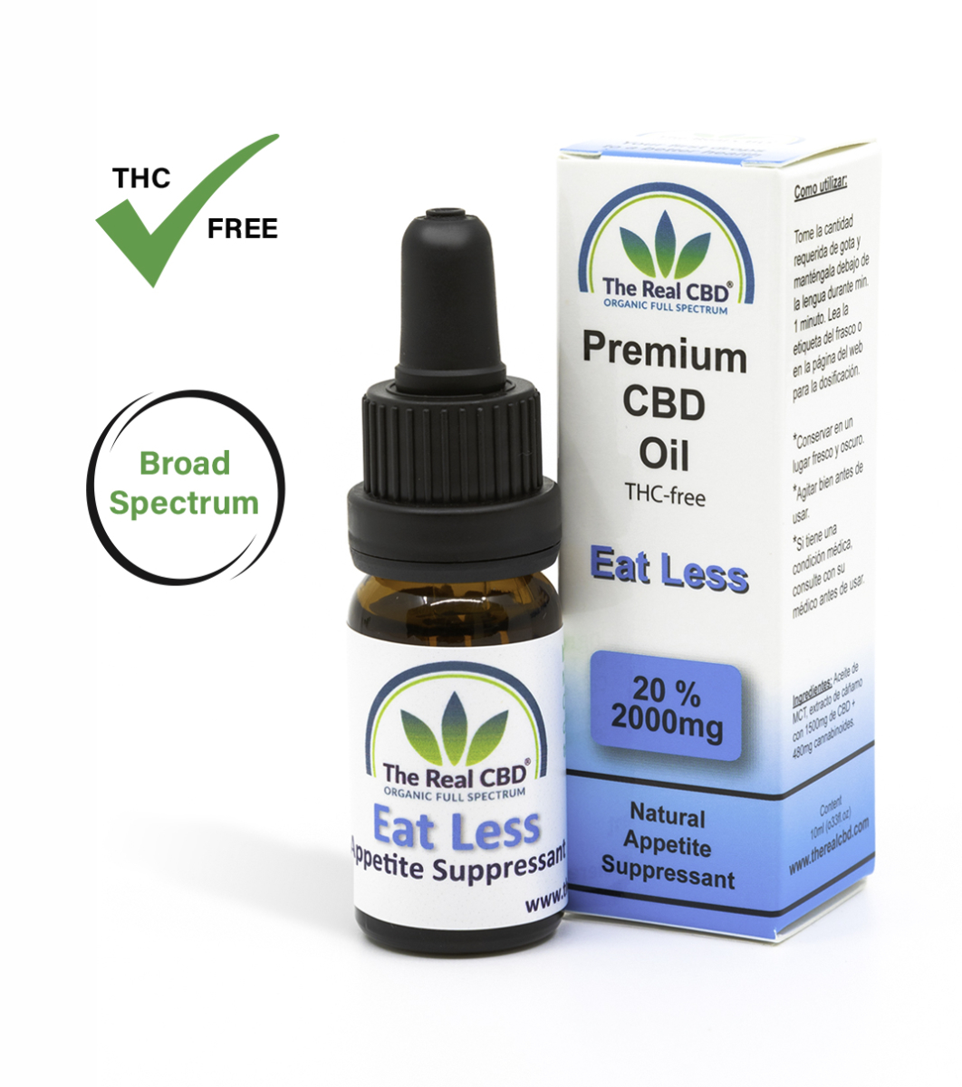 CBD tincture bottle EAT LESS CBD oil - The Real CBD Brand