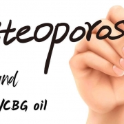 Hand writing "CBD/CBG for Osteoporosis"