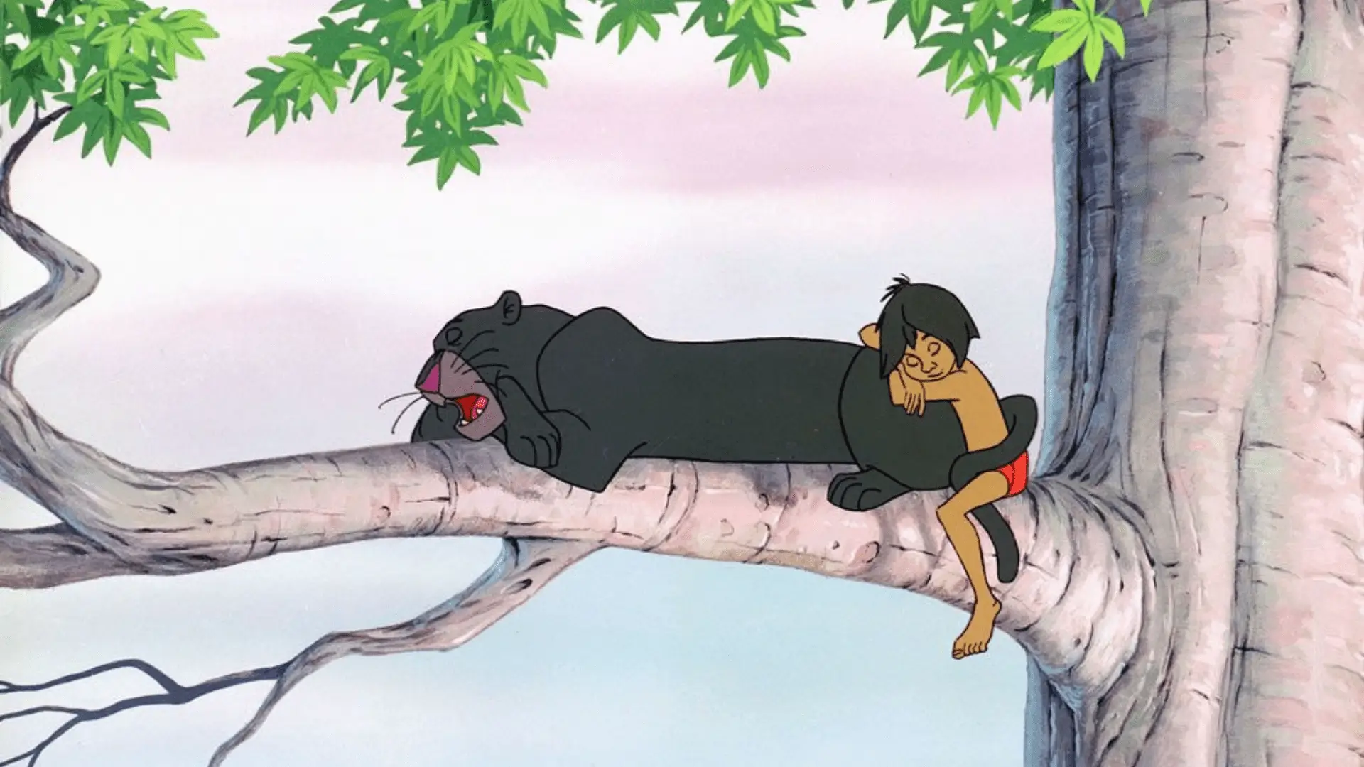 Mowgli and Bagh era seeping in a tree