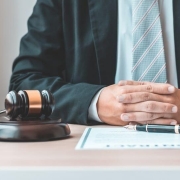 Lawyer with hammer and weight scale