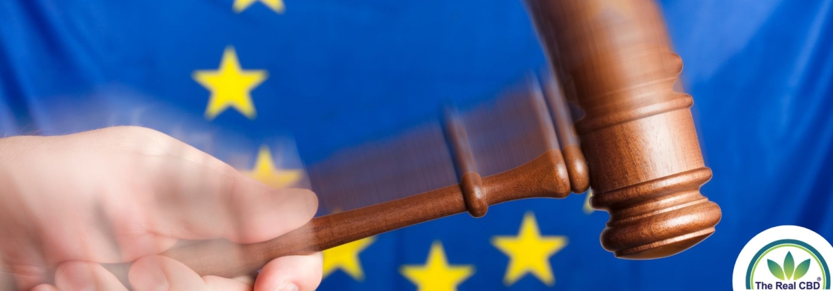 Judge's hammer over European flag