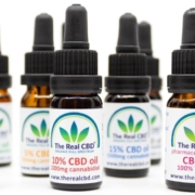 The Real CBD bottles line up