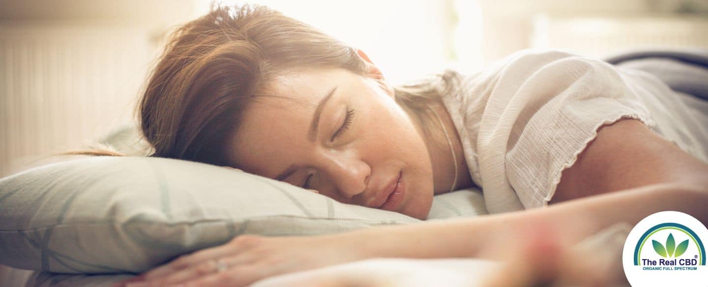 Sleeping woman's head on a pillow