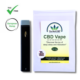 Black CBD vape pen next to the packaging - The Real CBD Brand