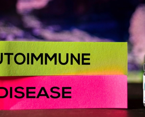 Neon paper with AUTOIMMUNE DISEASE words on