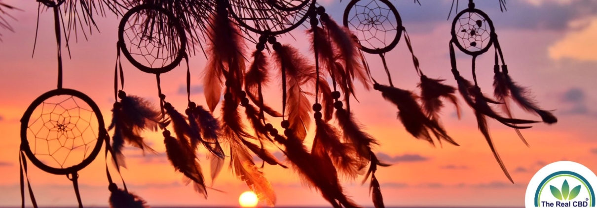 Dream catcher in sunset