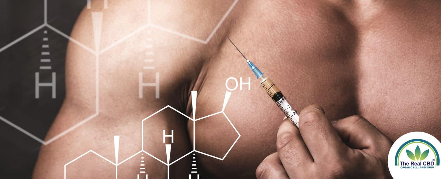 Muscular man with syringe wanting to inject himself