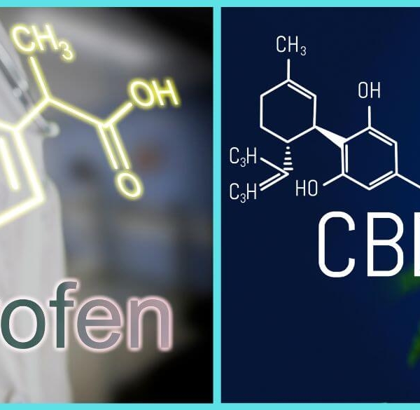 Chemische Formel von CBD und Ibuprofen