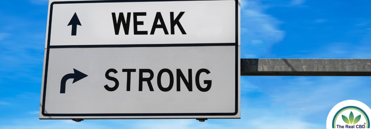 WEAK/STRONG road sign