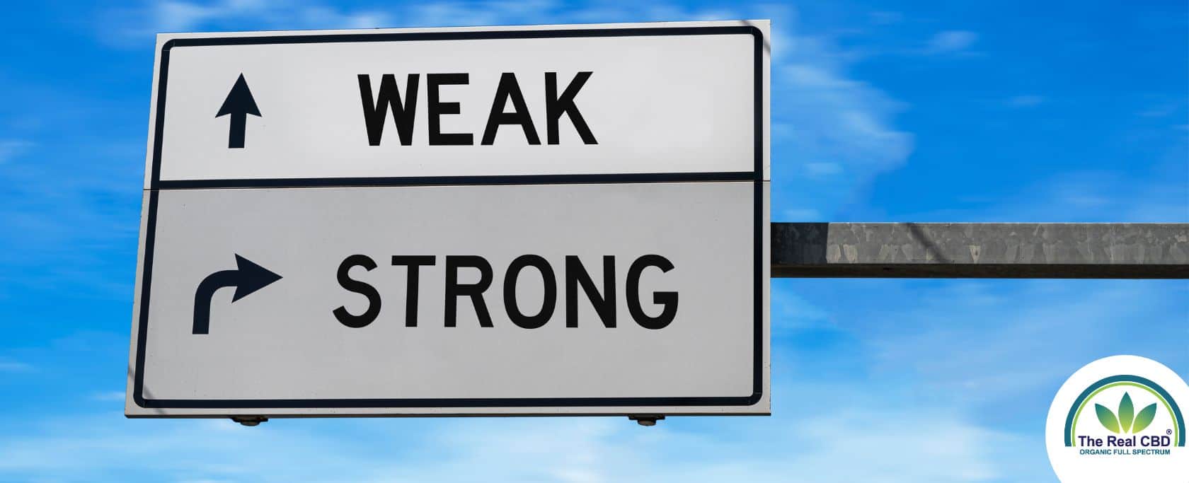 WEAK/STRONG road sign