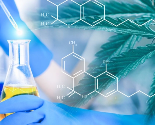 Lab with chemistry formulas of CBN