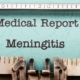 Medical report of Meningitis in old typewriter