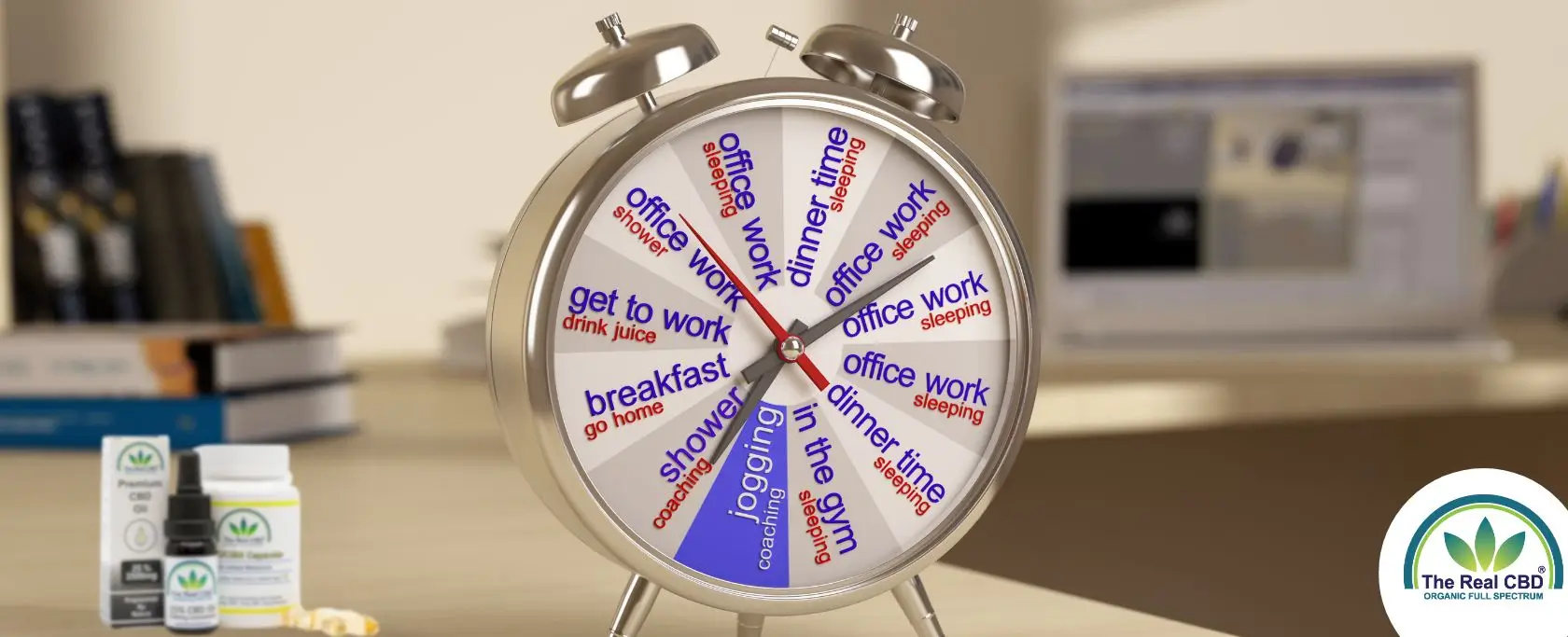 Alarm clock showing daily chores