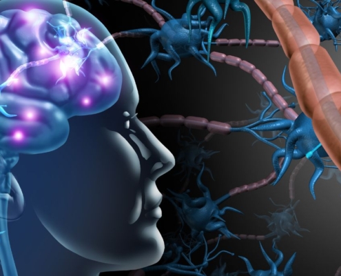 Brain and electric current illustration