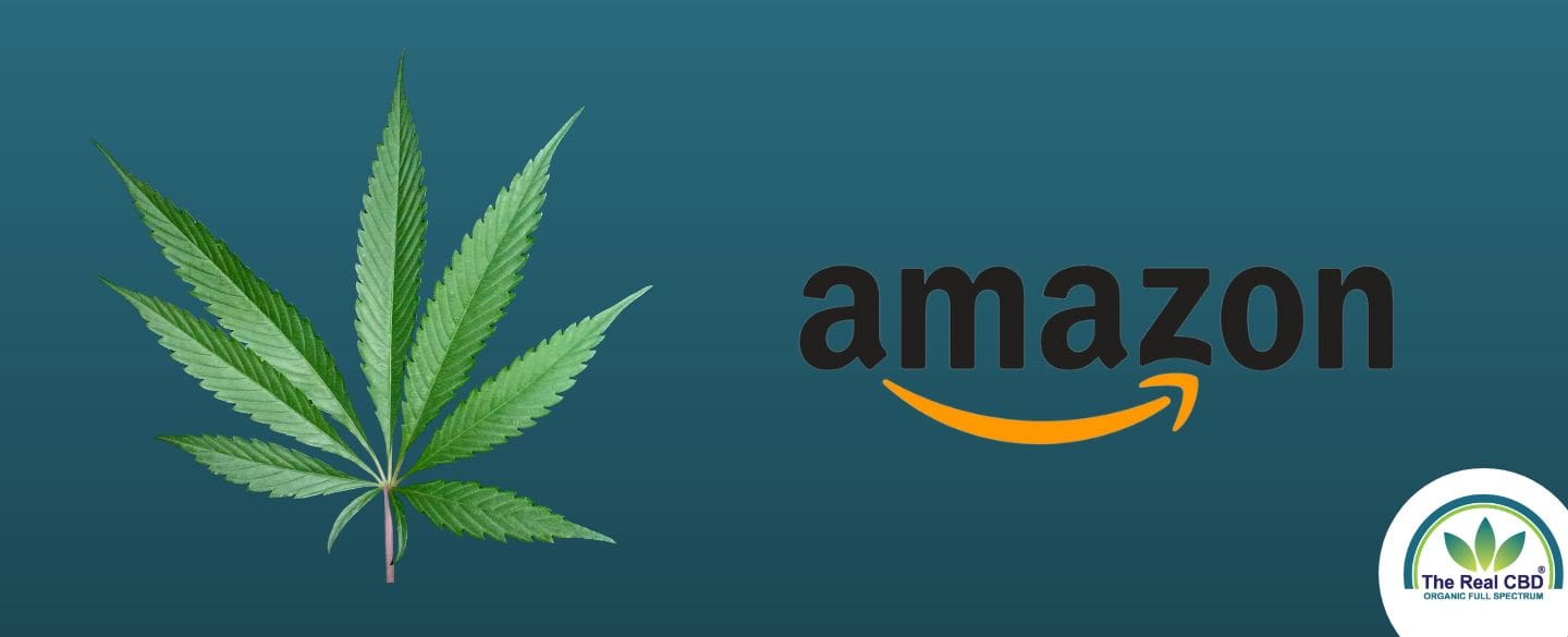 Logo Amazon et feuille de chanvre