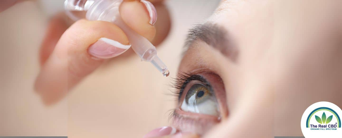 Woman dropping her eye with eye drops