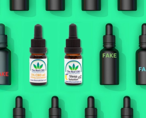 Fake tincture bottles and The Real CBD tincture bottles