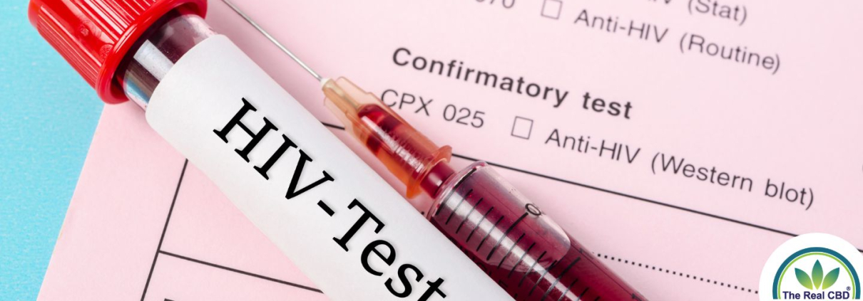 HIV blood test on a table with a syringe