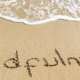 Seashores with MINDFULNESS written in the sand