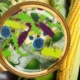 bacteria on food seen through a magnifying glass