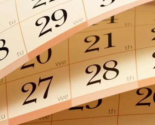 Calendar showing a month